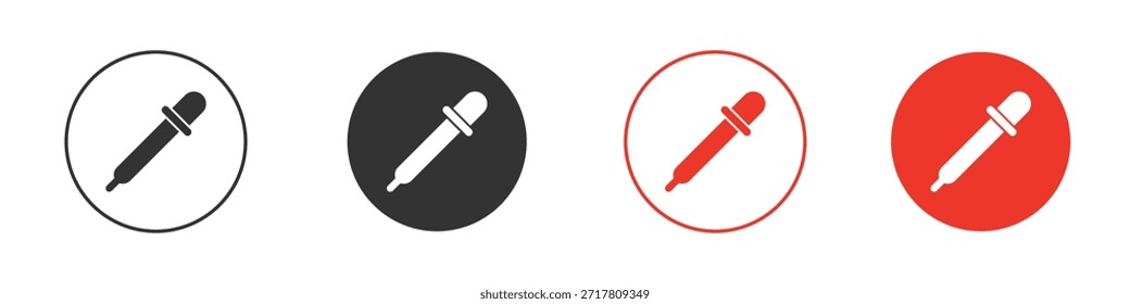 Iconos del gotero del ojo Ilustración vectorial plana simple de la silueta