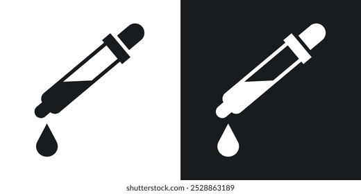 Eye dropper icons. solid style vector