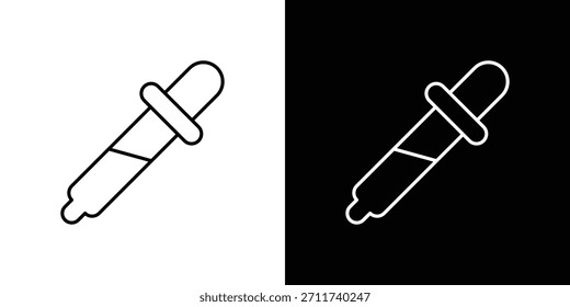 Eye dropper icons vector symbol with editable stroke lines for web designs
