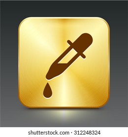 Eye Dropper on Gold Square Button