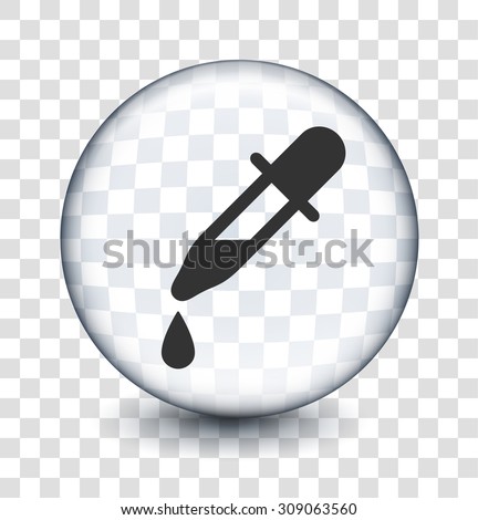 Eye Dropper on Transparent Round Button