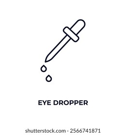 eye dropper outline icon. Linear vector from medical concept. Thin line eye dropper icon isolated on white background