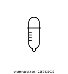 Eye Dropper or Pipette Isolated Line Icon. Editable stroke. Vector sign for adverts, stores, shops, articles, UI, apps, sites. Minimalistic sign drawn with black line