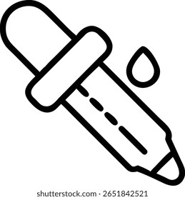 An eye dropper tool with a liquid drop for medical, chemistry, lab, and science applications and experiments