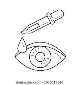 Eye dropper vector line icon isolated on white background. Eye pipette line icon for infographic, website or app. Icon designed on a grid system.