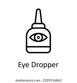 Eye Dropper Vector  outline Icon Design illustration. Medical and Health Symbol on White background EPS 10 File