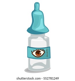 Eye drops bottle. Cartoon vector illustration on white background.
