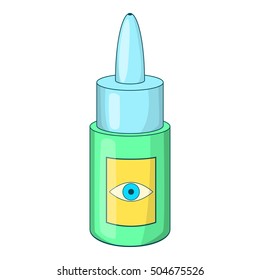 Eye drops bottle icon. Cartoon illustration of drops bottle vector icon for web design