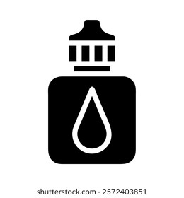 Eye drops bottle icon. Concept of  ophthalmology, medication, and healthcare.