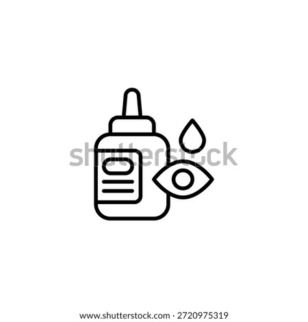 Eye Drops Bottle With Eye Icon Outline Minimalistic Design