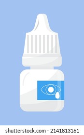 Eye Drops Bottle Icon. Pharmaceutical Drug Drop For Ear Or Eyes. Simple Medical Drug Vector.