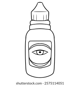 eye drops bottle illustration hand drawn outline vector
