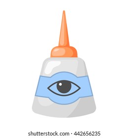 Eye drops bottle. Vector illustration in cartoon style