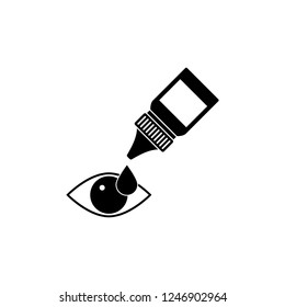 The eye drops, collyrium, bottle icon, illustration, vector