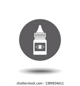 The eye drops, collyrium, bottle icon, illustration, vector