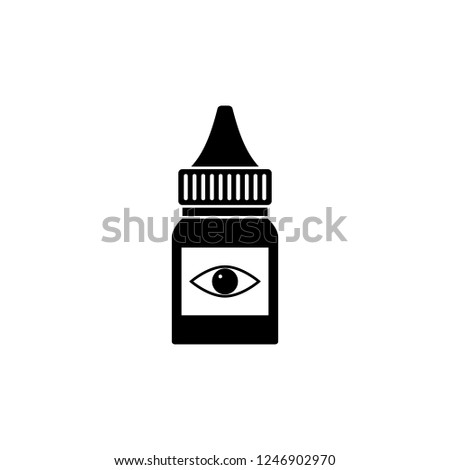 The eye drops, collyrium, bottle icon, illustration, vector