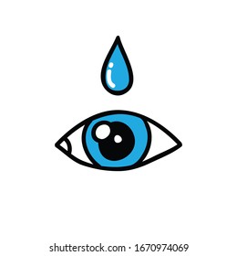 eye drops doodle icon, vector illustration