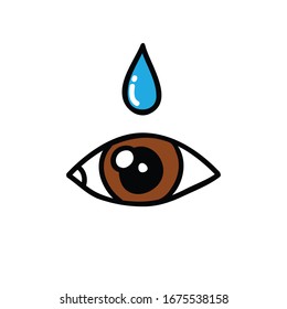 icono de doodle colirio, ilustración vectorial