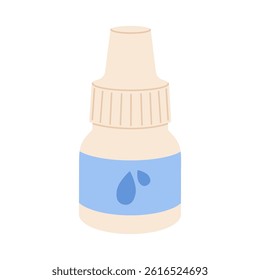 Eye drops or ear drops bottle. Flat vector isolated illustration