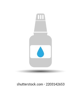 Eye drops flat icon on the transparency background, eye and medicine concept, 4000x4000 pixel of artboard for website, media, poster, single object for design