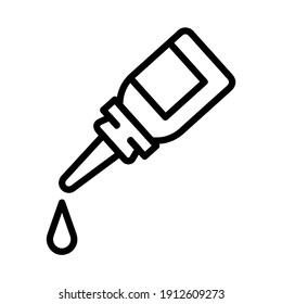 Eye drops flat icon. Pictogram for web. Line stroke. Isolated on white background. Vector eps10. Preparats for health