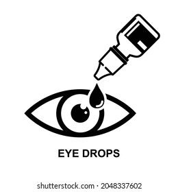 Eye drops icon isolated on white background vector illustration.