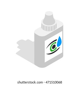 Eye drops icon in isometric 3d style isolated on white background. Vision symbol