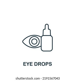 Eye Drops icon. Line simple icon for templates, web design and infographics
