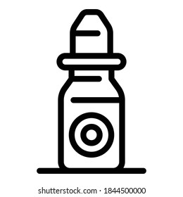 Icono de gotas oculares. Esquema colirio icono vectorial para diseño web aislado en fondo blanco