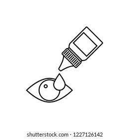 Eye drops icon vector isolated on white background, Eye drops transparent sign , line and outline elements in linear style