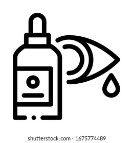 Eye Drops Icon Vector. Outline Eye Drops Sign. Isolated Contour Symbol Illustration