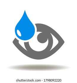 Eye Drops Icon Vector. Vision Ophthalmology Medicine Eyedrops Symbol.