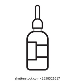 Eye Drops Icon for Vision Care and Medication: High-Quality Vector Graphic Black