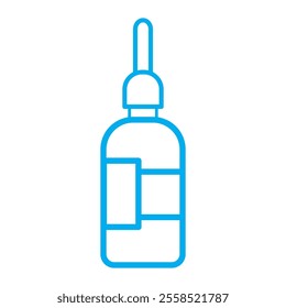 Eye Drops Icon for Vision Care and Medication High-Quality Vector Graphic Blue