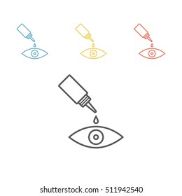 Eye drops line icon