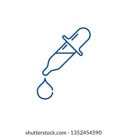 Eye drops line icon concept. Eye drops flat  vector symbol, sign, outline illustration.