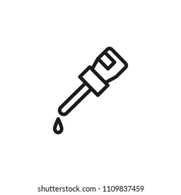 Eye drops line icon. Eyedropper, applying, dropping. Allergy concept. Vector illustration can be used for topics like ophthalmology, relief, treatment