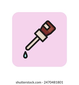 Eye drops line icon. Eyedropper, applying, dropping. Allergy concept. Vector illustration can be used for topics like ophthalmology, relief, treatment