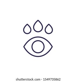 Eye drops line icon on white