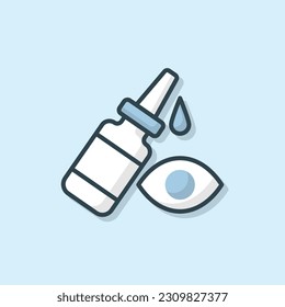 Icono de Eye Drogas médicas con esquema plano