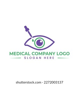 Augentropfen-Logo auf Vektorgrafik