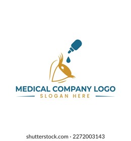 eye drops medical logo in vector