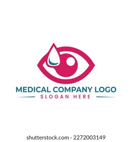 eye drops medical logo in vector