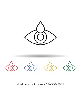 Eye drops multi color icon. Simple thin line, outline vector of eye care icons for ui and ux, website or mobile application