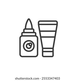 Eye Drops, Eye Ointments, icon in line design. Drops, ointments, medication, treatment, health, vision on white background vector. Eye Drops, Eye Ointments editable stroke icon