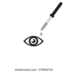 Eye drops on a white background