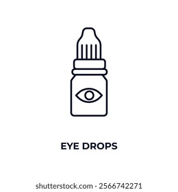 eye drops outline icon. Linear vector from health and medical concept. Thin line eye drops icon isolated on white background