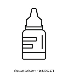 eye drops outline icon. Vector eye drops in outline style isolated on white background. Element for web, game and medicine advertising