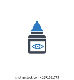 Icono de glifo vectorial relacionado con Ojos. Aislado sobre fondo blanco. Ilustración vectorial.