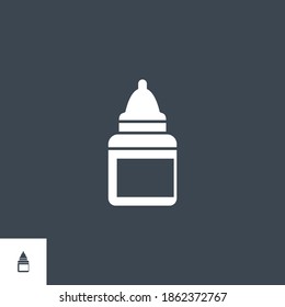 Augentropfen mit Vektorsymbol verwandt. Einzeln auf schwarzem Hintergrund. Vektorgrafik.